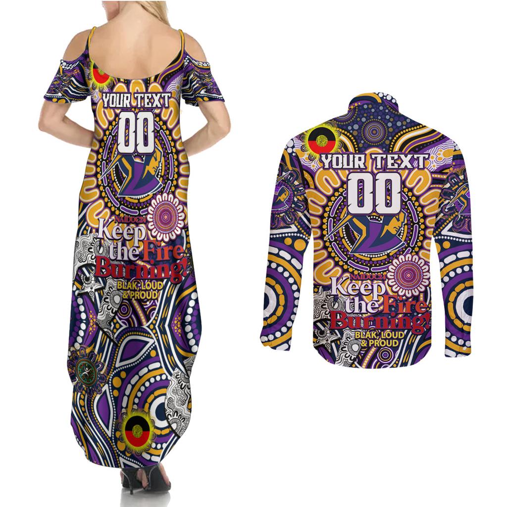 Custom NAIDOC Week 2024 Storm Couples Matching Summer Maxi Dress and Long Sleeve Button Shirt Mascot Rugby