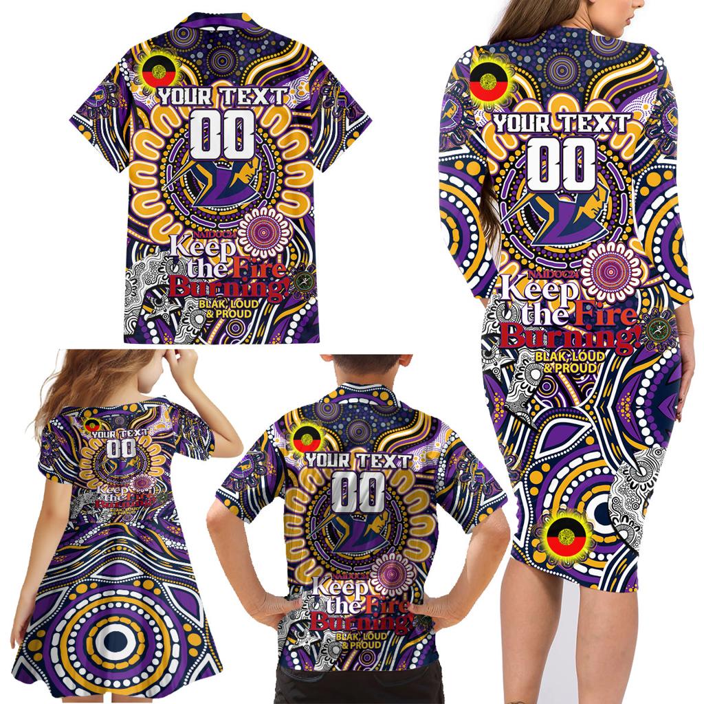 Custom NAIDOC Week 2024 Storm Family Matching Long Sleeve Bodycon Dress and Hawaiian Shirt Mascot Rugby