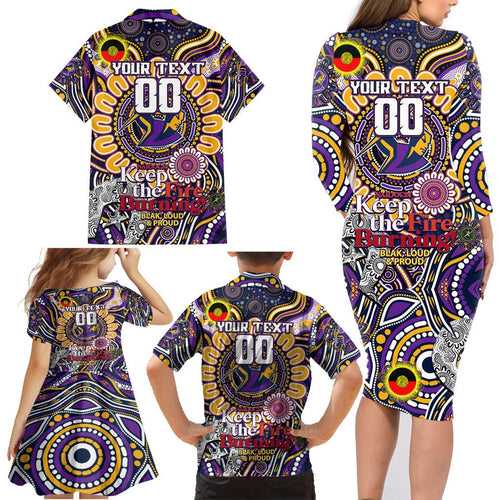 Custom NAIDOC Week 2024 Storm Family Matching Long Sleeve Bodycon Dress and Hawaiian Shirt Mascot Rugby