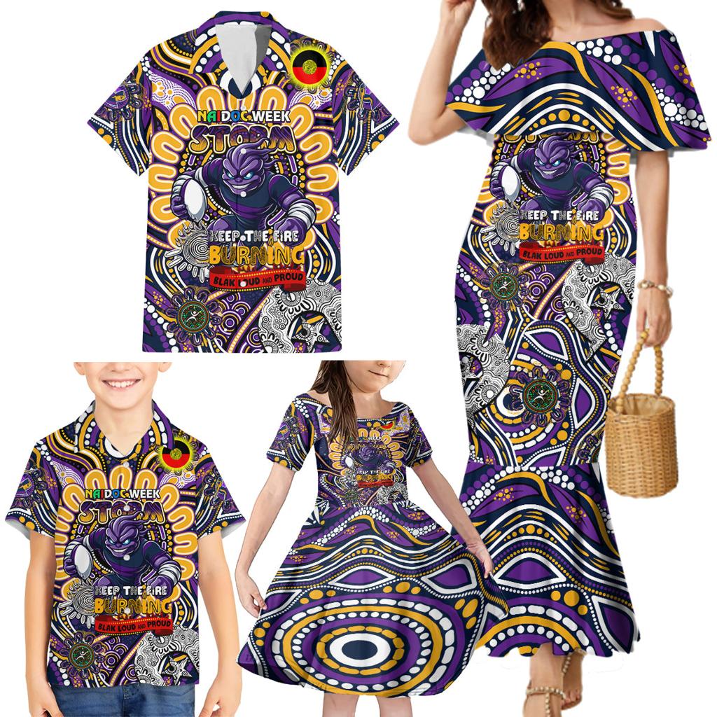 Custom NAIDOC Week 2024 Storm Family Matching Mermaid Dress and Hawaiian Shirt Mascot Rugby