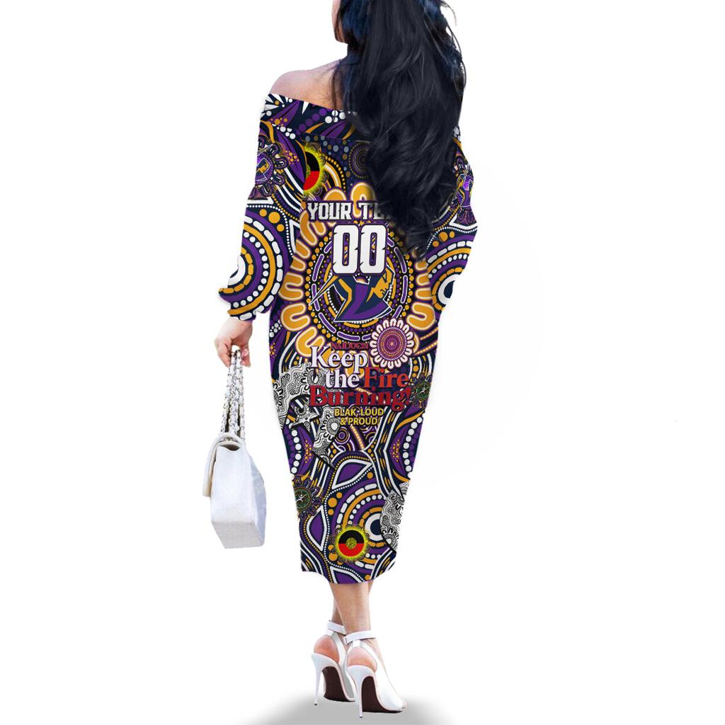 Custom NAIDOC Week 2024 Storm Family Matching Off The Shoulder Long Sleeve Dress and Hawaiian Shirt Mascot Rugby