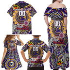Custom NAIDOC Week 2024 Storm Family Matching Off Shoulder Maxi Dress and Hawaiian Shirt Mascot Rugby