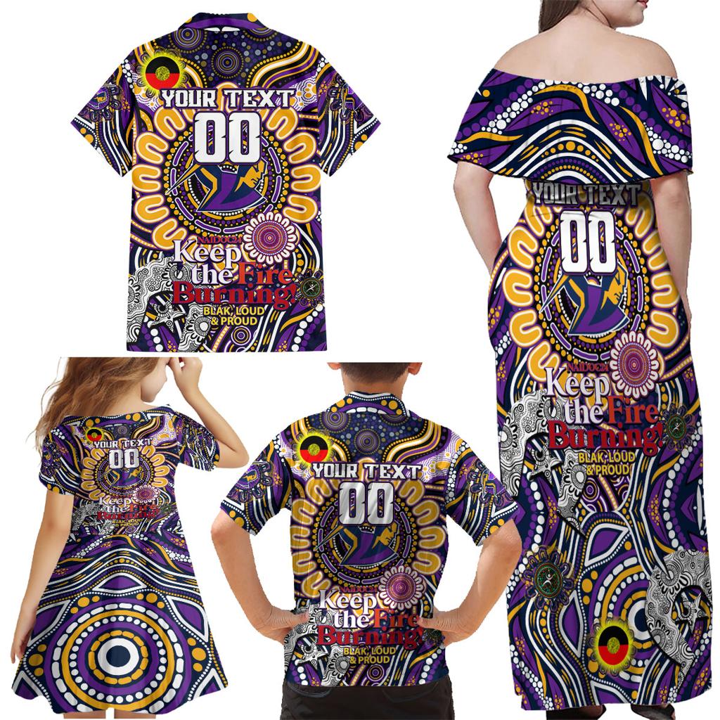 Custom NAIDOC Week 2024 Storm Family Matching Off Shoulder Maxi Dress and Hawaiian Shirt Mascot Rugby