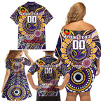 Custom NAIDOC Week 2024 Storm Family Matching Off Shoulder Short Dress and Hawaiian Shirt Mascot Rugby