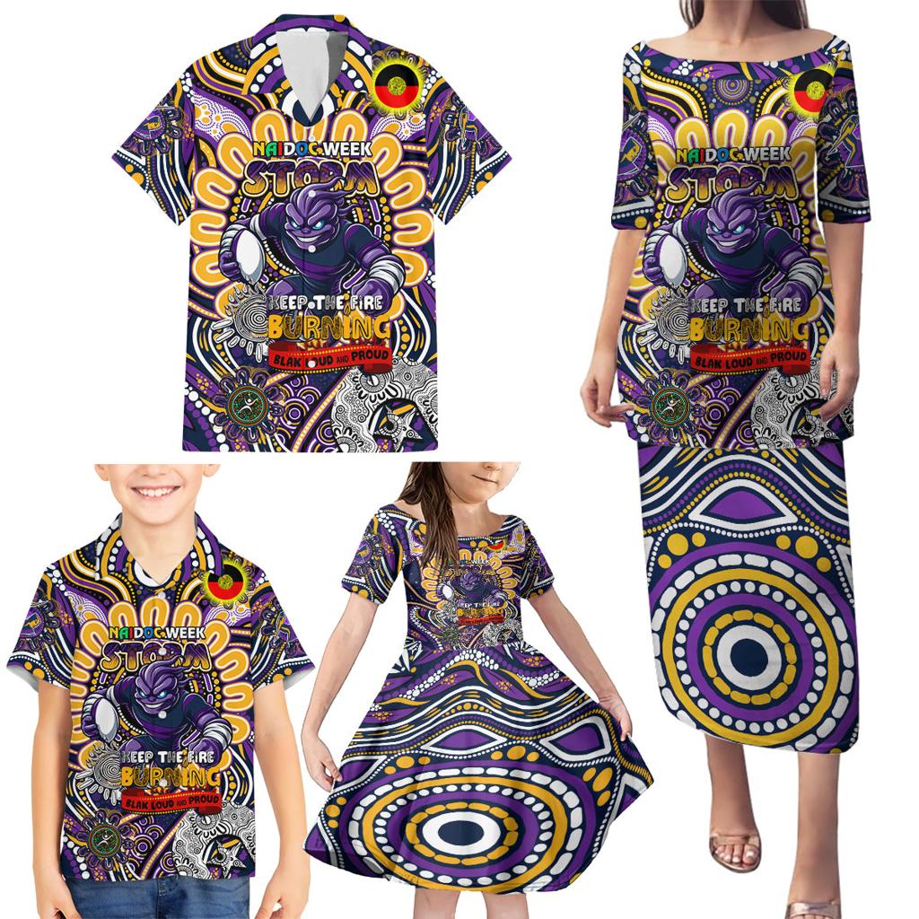 Custom NAIDOC Week 2024 Storm Family Matching Puletasi and Hawaiian Shirt Mascot Rugby