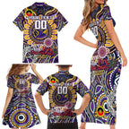 Custom NAIDOC Week 2024 Storm Family Matching Short Sleeve Bodycon Dress and Hawaiian Shirt Mascot Rugby