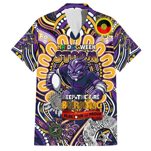 Custom NAIDOC Week 2024 Storm Family Matching Short Sleeve Bodycon Dress and Hawaiian Shirt Mascot Rugby