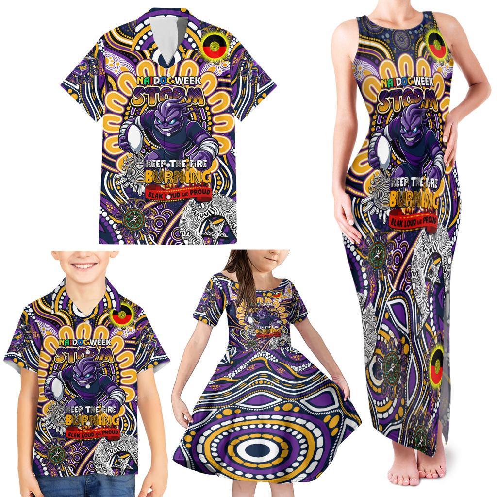 Custom NAIDOC Week 2024 Storm Family Matching Tank Maxi Dress and Hawaiian Shirt Mascot Rugby