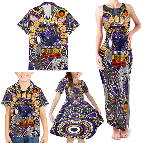 Custom NAIDOC Week 2024 Storm Family Matching Tank Maxi Dress and Hawaiian Shirt Mascot Rugby