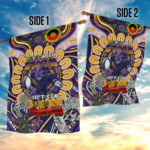 NAIDOC Week 2024 Storm Garden Flag Mascot Rugby
