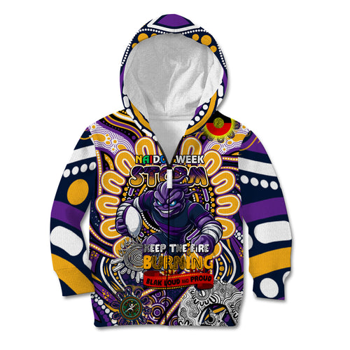 Custom NAIDOC Week 2024 Storm Kid Hoodie Mascot Rugby