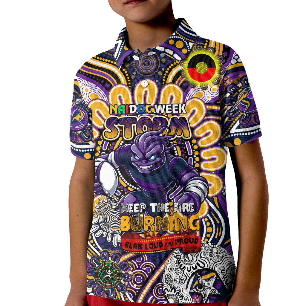Custom NAIDOC Week 2024 Storm Kid Polo Shirt Mascot Rugby