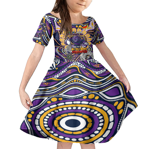 Custom NAIDOC Week 2024 Storm Kid Short Sleeve Dress Mascot Rugby