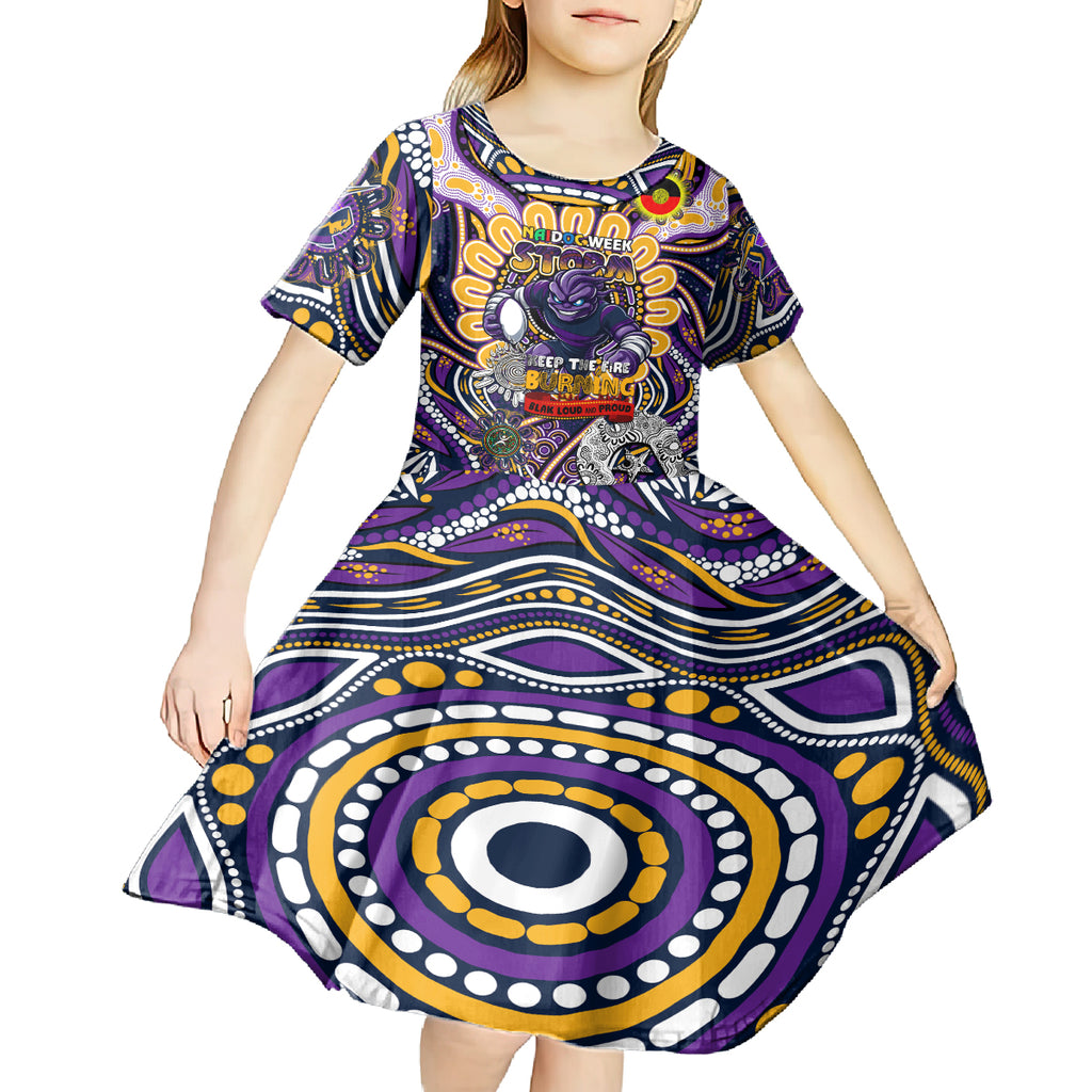 Custom NAIDOC Week 2024 Storm Kid Short Sleeve Dress Mascot Rugby