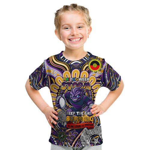 Custom NAIDOC Week 2024 Storm Kid T Shirt Mascot Rugby