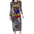 Custom NAIDOC Week 2024 Storm Long Sleeve Bodycon Dress Mascot Rugby