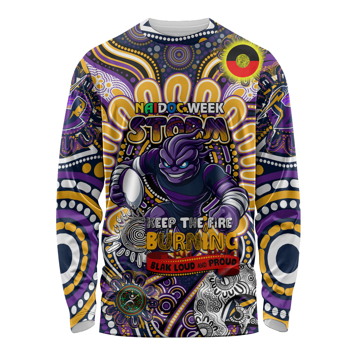 Custom NAIDOC Week 2024 Storm Long Sleeve Shirt Mascot Rugby