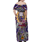 Custom NAIDOC Week 2024 Storm Off Shoulder Maxi Dress Mascot Rugby