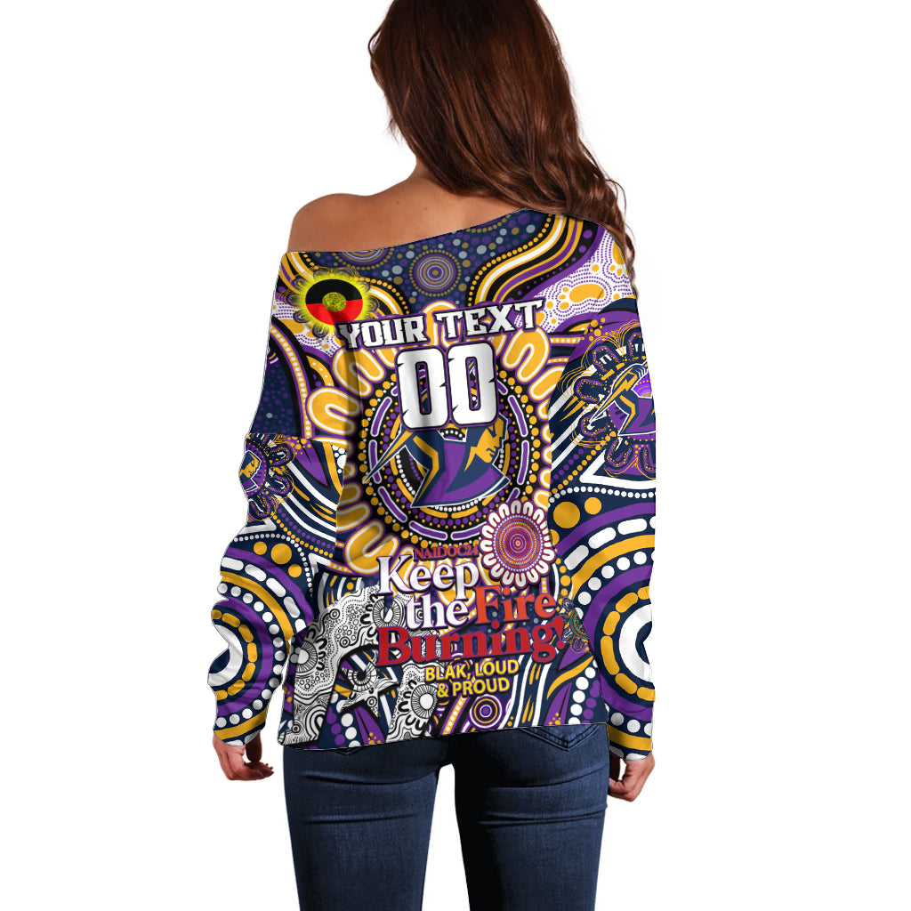 Custom NAIDOC Week 2024 Storm Off Shoulder Sweater Mascot Rugby