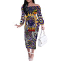 Custom NAIDOC Week 2024 Storm Off The Shoulder Long Sleeve Dress Mascot Rugby