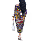 Custom NAIDOC Week 2024 Storm Off The Shoulder Long Sleeve Dress Mascot Rugby