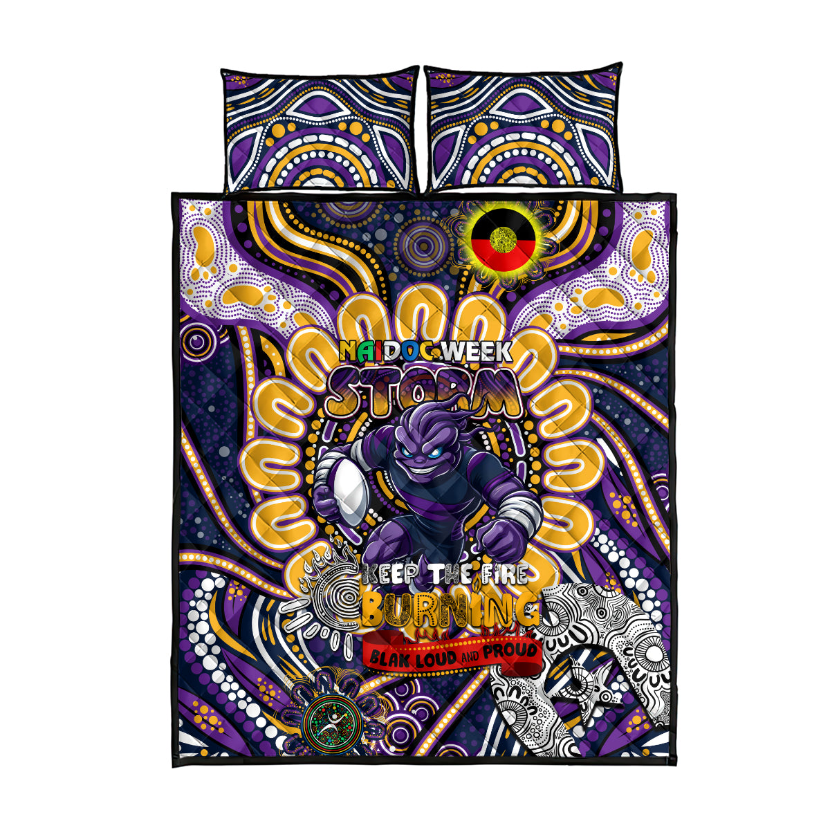 NAIDOC Week 2024 Storm Quilt Bed Set Mascot Rugby