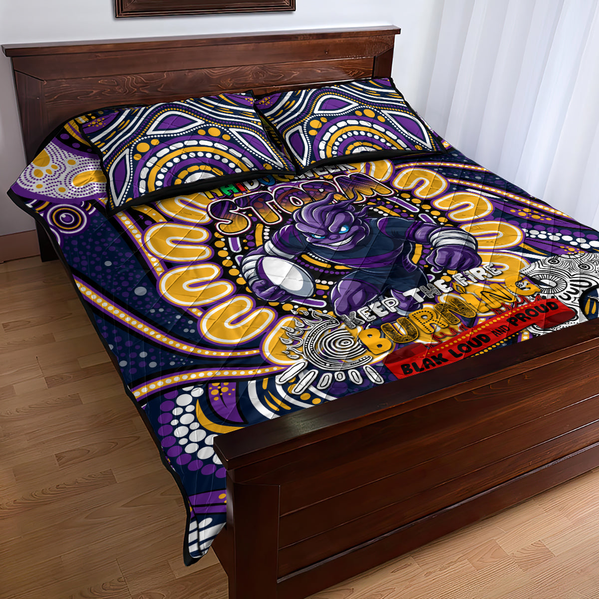 NAIDOC Week 2024 Storm Quilt Bed Set Mascot Rugby