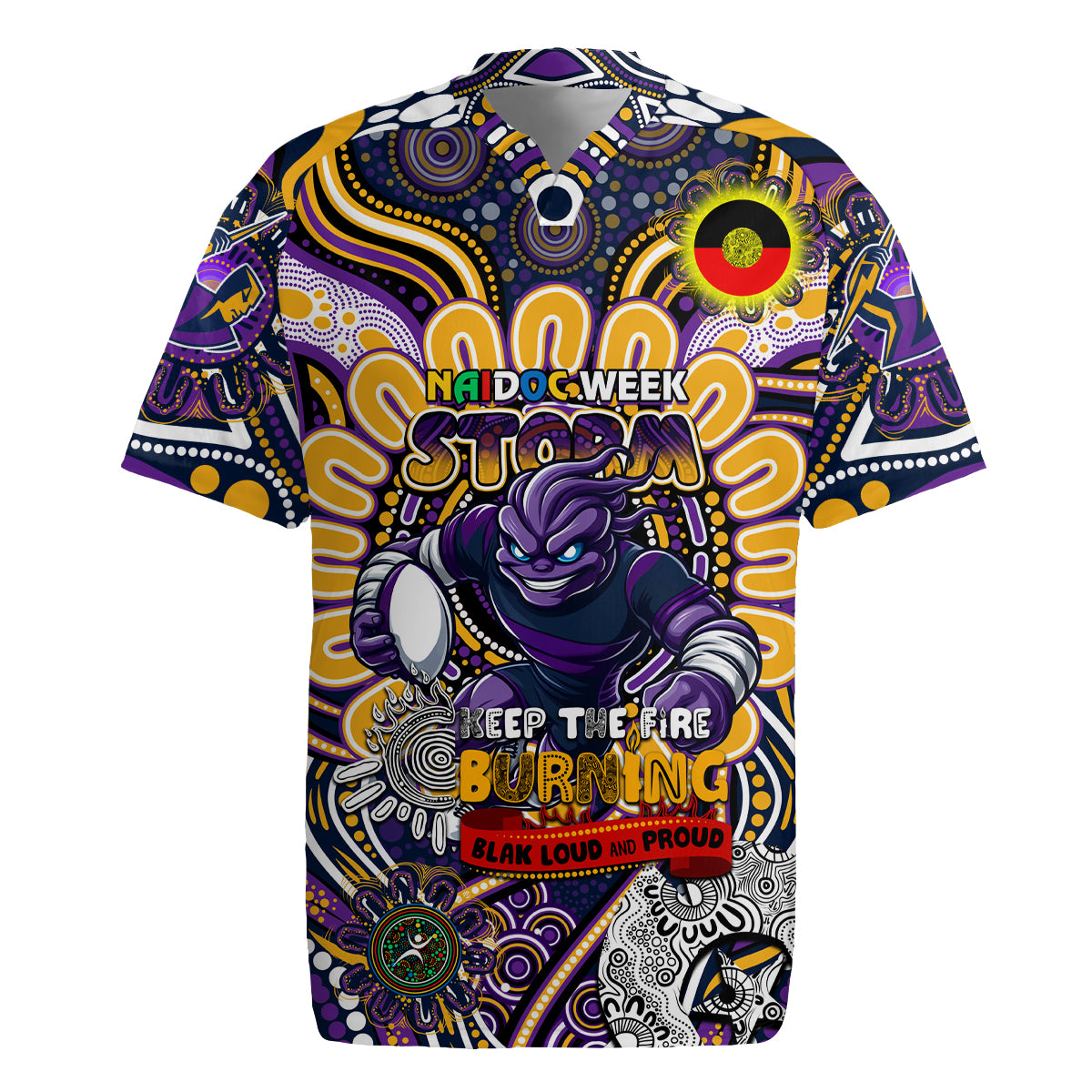 Custom NAIDOC Week 2024 Storm Rugby Jersey Mascot Rugby