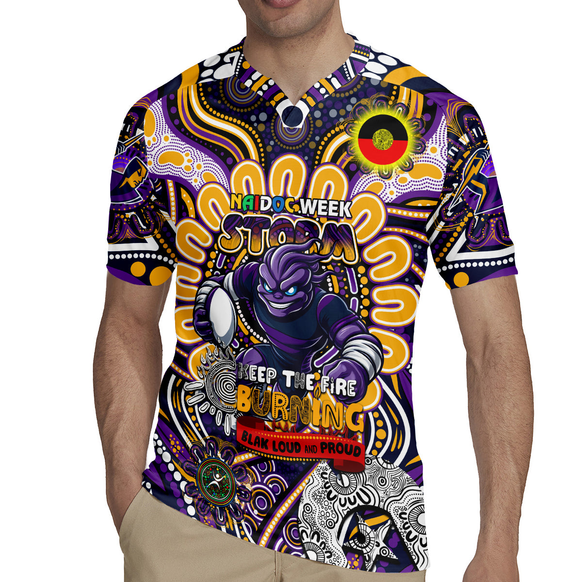 Custom NAIDOC Week 2024 Storm Rugby Jersey Mascot Rugby