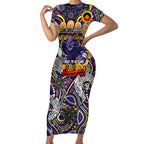 Custom NAIDOC Week 2024 Storm Short Sleeve Bodycon Dress Mascot Rugby