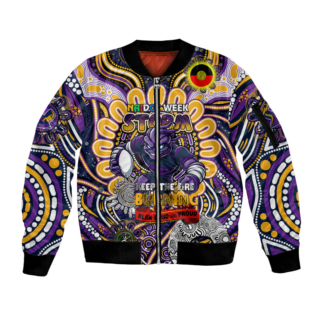 Custom NAIDOC Week 2024 Storm Sleeve Zip Bomber Jacket Mascot Rugby