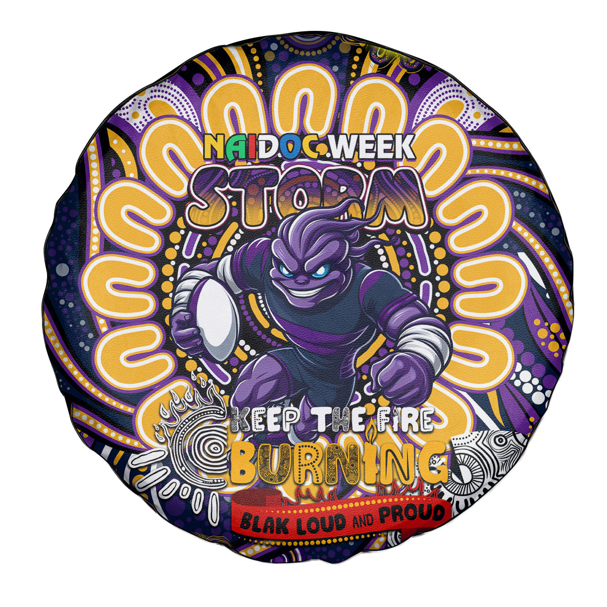 NAIDOC Week 2024 Storm Spare Tire Cover Mascot Rugby
