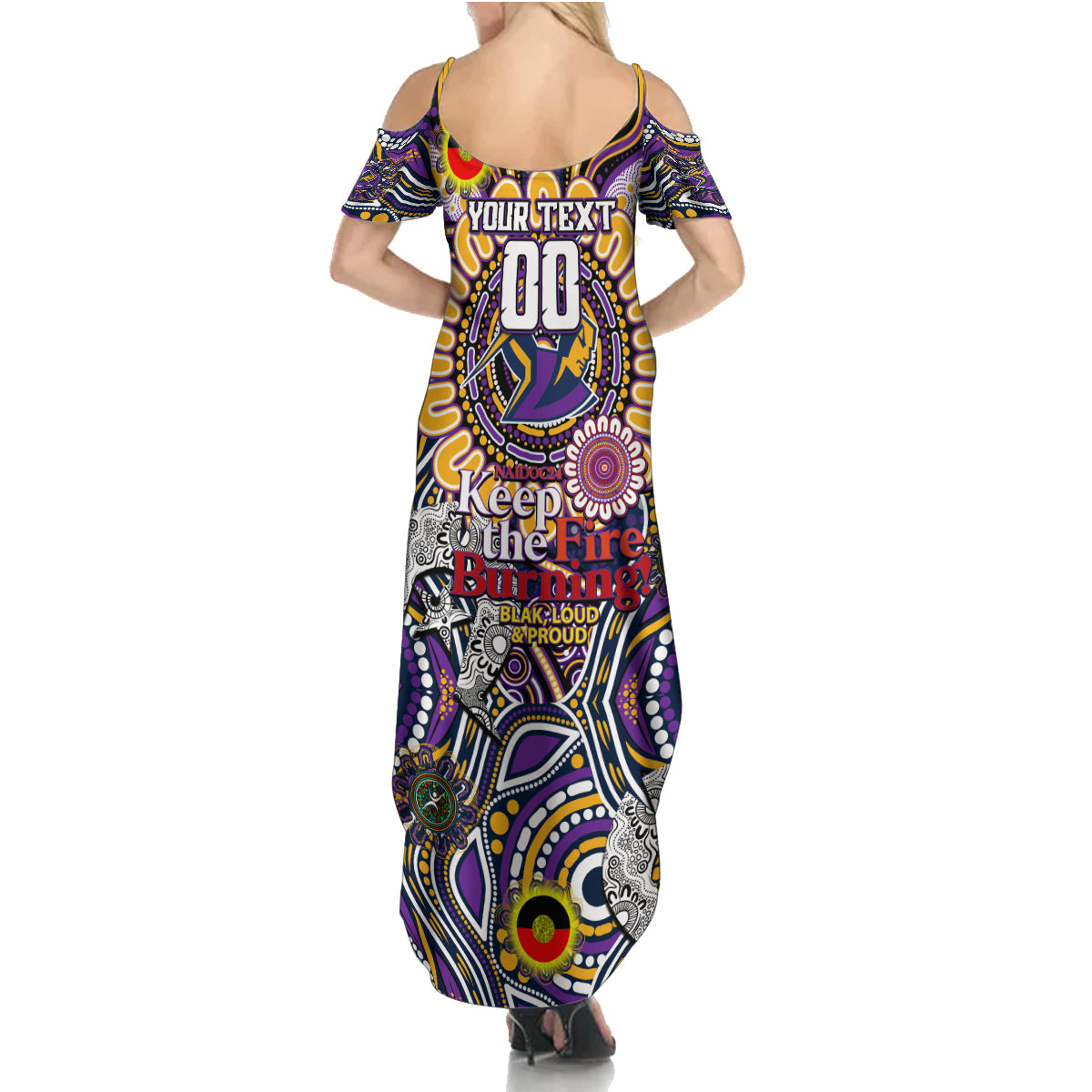 Custom NAIDOC Week 2024 Storm Summer Maxi Dress Mascot Rugby