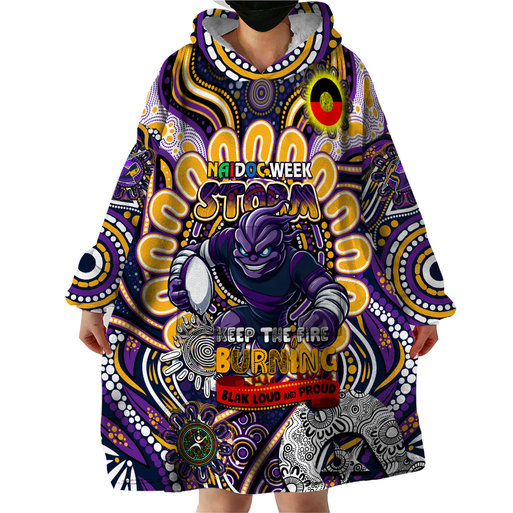 Custom NAIDOC Week 2024 Storm Wearable Blanket Hoodie Mascot Rugby