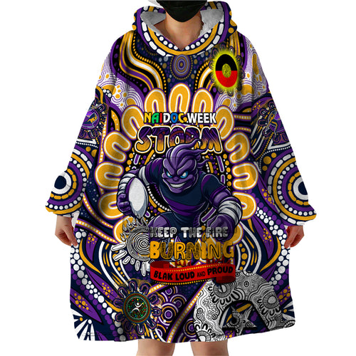Custom NAIDOC Week 2024 Storm Wearable Blanket Hoodie Mascot Rugby