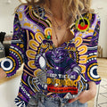 Custom NAIDOC Week 2024 Storm Women Casual Shirt Mascot Rugby