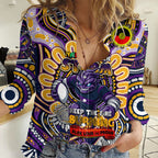 Custom NAIDOC Week 2024 Storm Women Casual Shirt Mascot Rugby