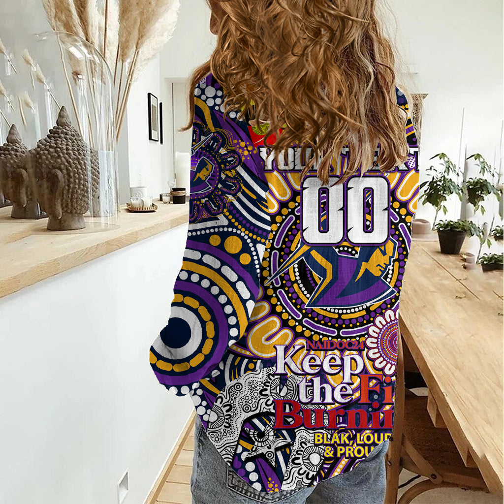 Custom NAIDOC Week 2024 Storm Women Casual Shirt Mascot Rugby