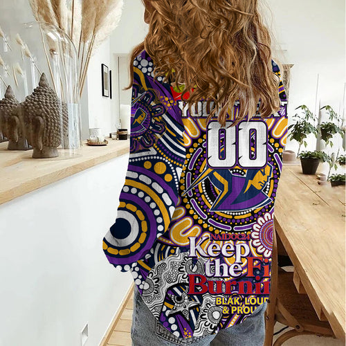 Custom NAIDOC Week 2024 Storm Women Casual Shirt Mascot Rugby