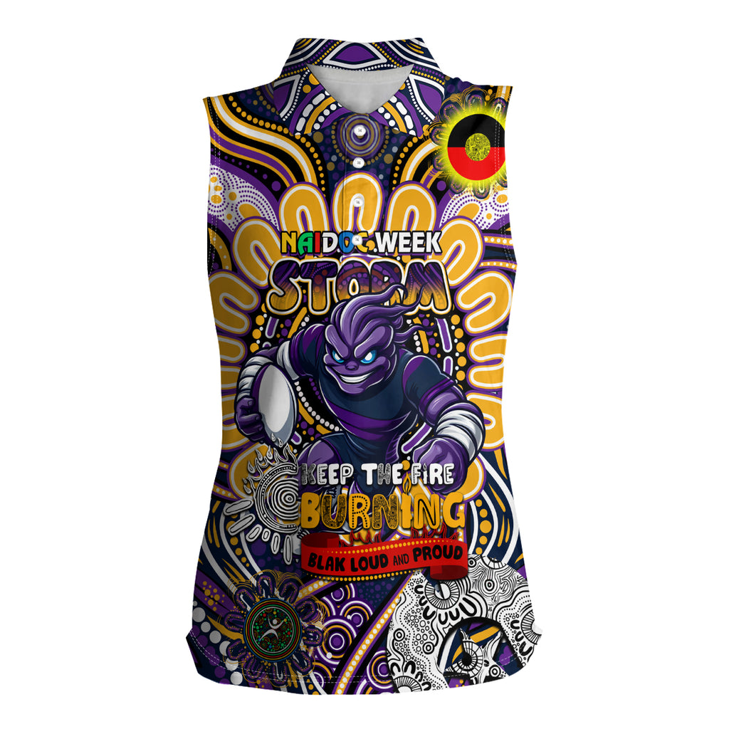 Custom NAIDOC Week 2024 Storm Women Sleeveless Polo Shirt Mascot Rugby