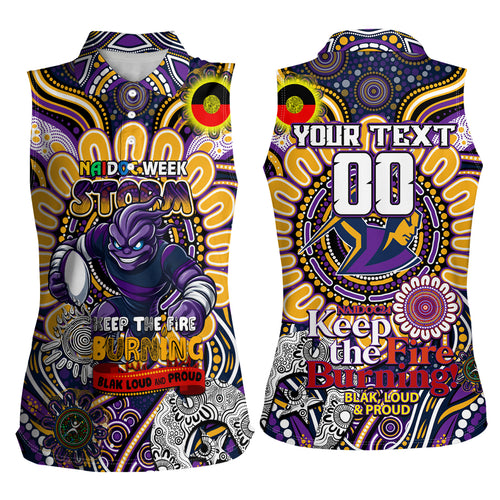 Custom NAIDOC Week 2024 Storm Women Sleeveless Polo Shirt Mascot Rugby