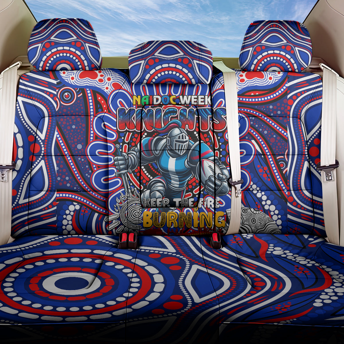 NAIDOC Week 2024 Knights Back Car Seat Cover Mascot Rugby