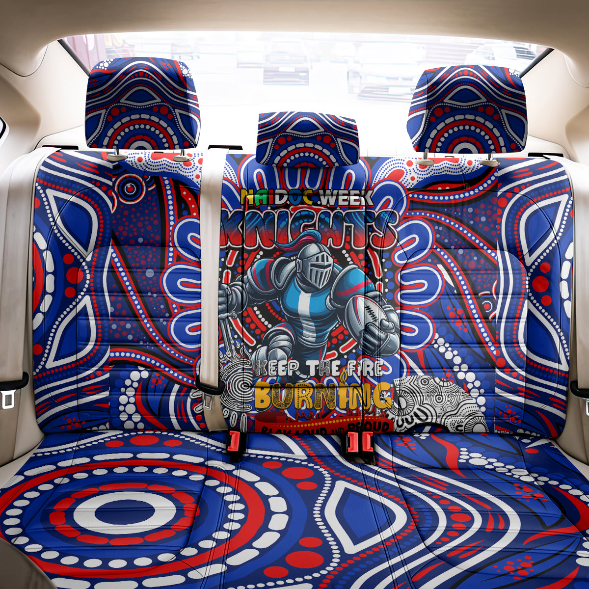 NAIDOC Week 2024 Knights Back Car Seat Cover Mascot Rugby