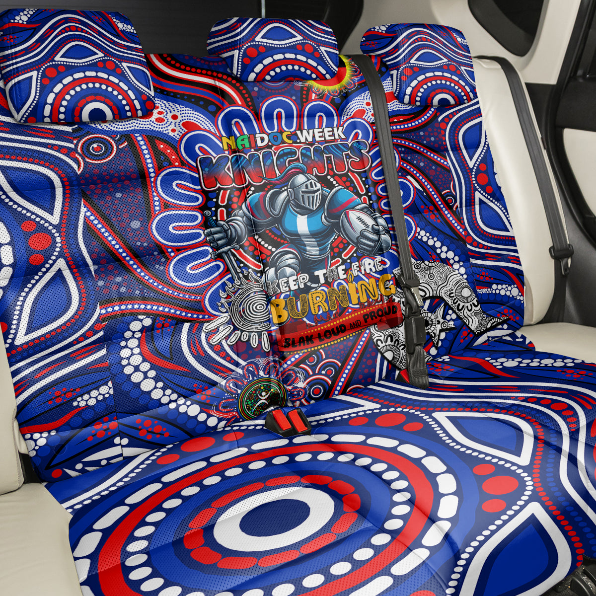 NAIDOC Week 2024 Knights Back Car Seat Cover Mascot Rugby