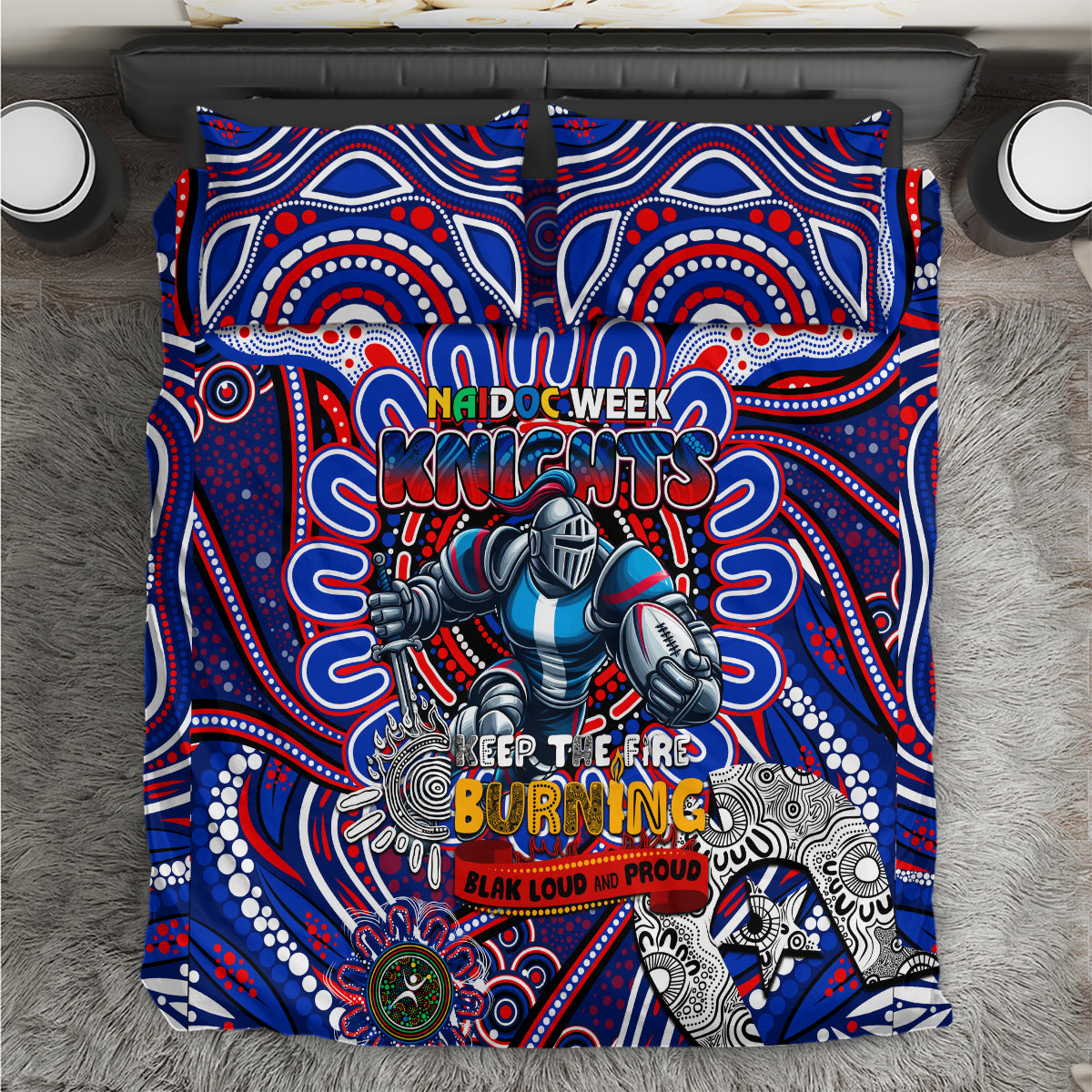 NAIDOC Week 2024 Knights Bedding Set Mascot Rugby