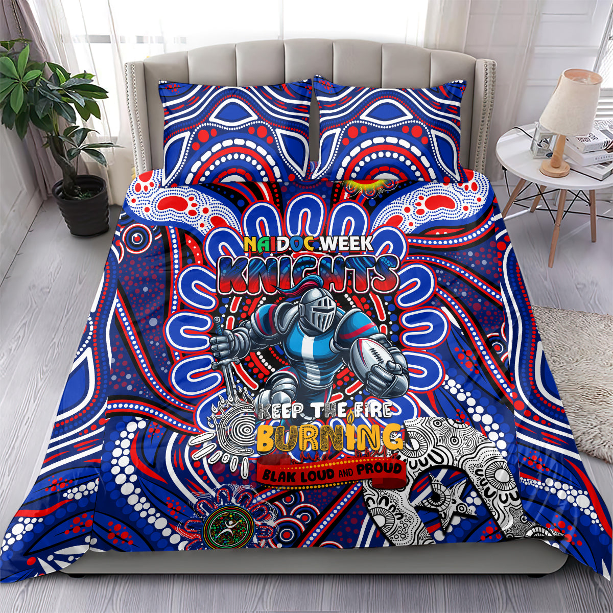 NAIDOC Week 2024 Knights Bedding Set Mascot Rugby