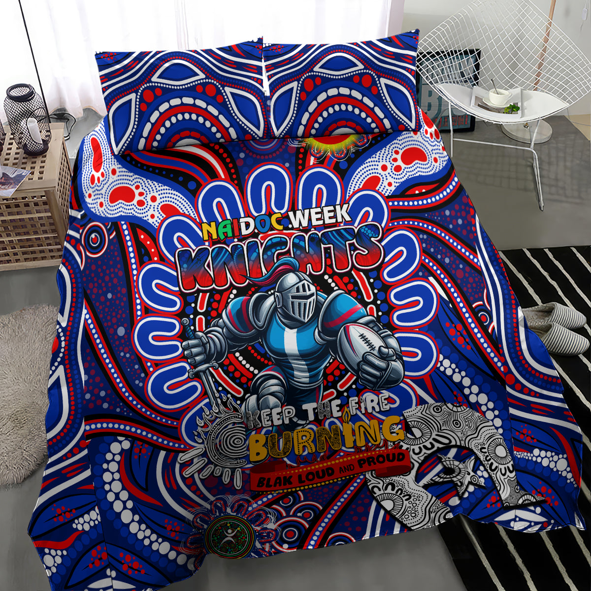 NAIDOC Week 2024 Knights Bedding Set Mascot Rugby
