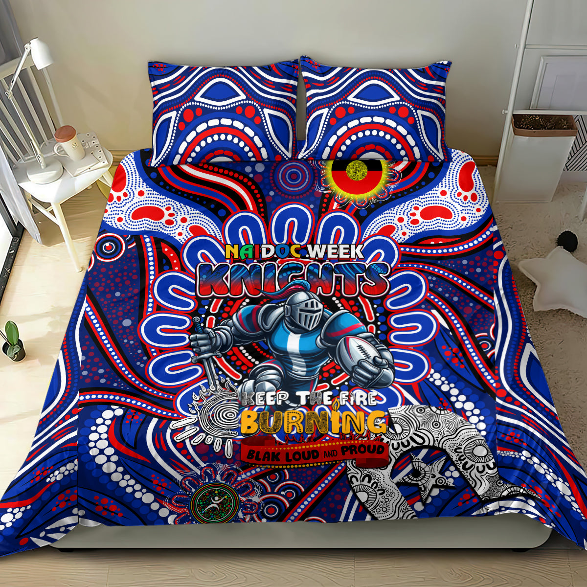 NAIDOC Week 2024 Knights Bedding Set Mascot Rugby
