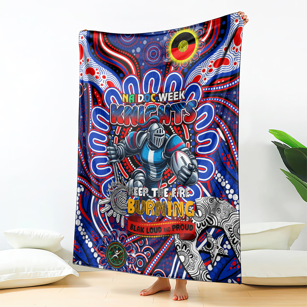 NAIDOC Week 2024 Knights Blanket Mascot Rugby