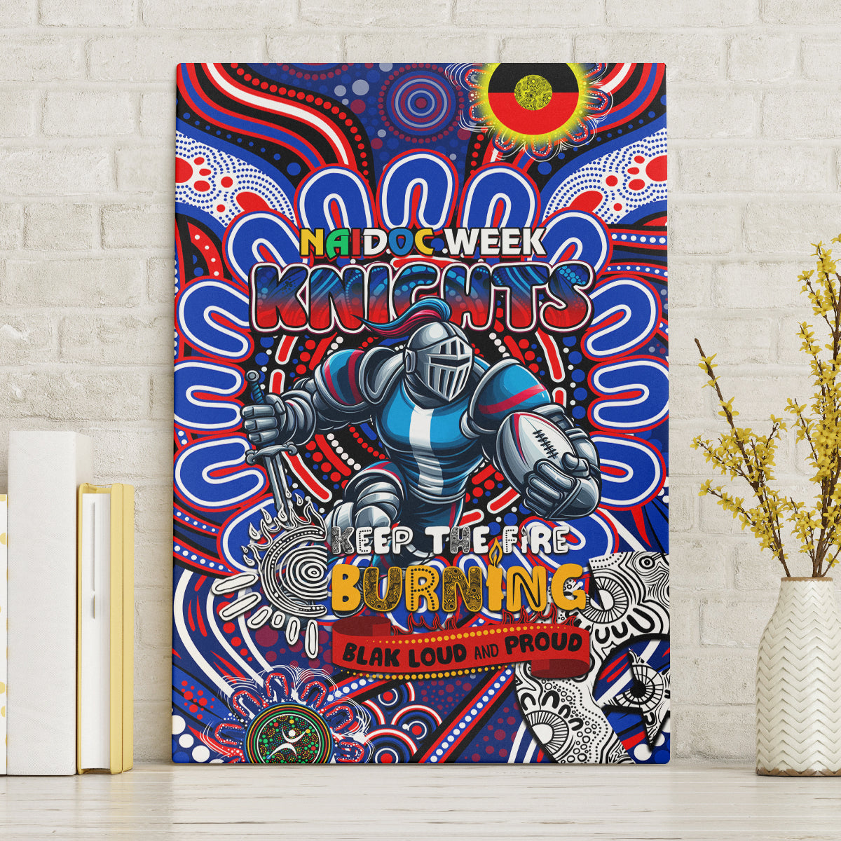 NAIDOC Week 2024 Knights Canvas Wall Art Mascot Rugby